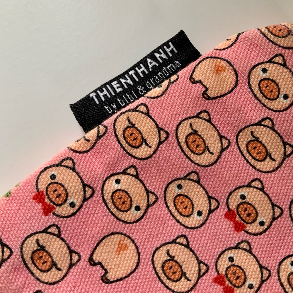 🦊 3/15$ Pink Pig Pattern mini Pouch like new - Kawai